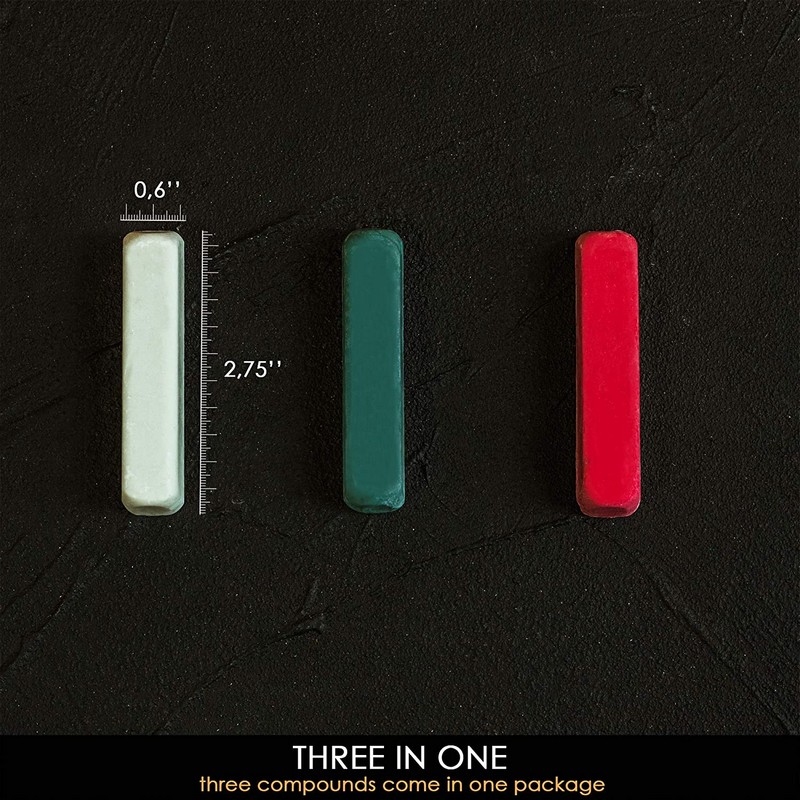 Brusná pasta BeaverCraft P03 - sada 3 ks x 25 g (Green / Red / White) – Obrázok 3