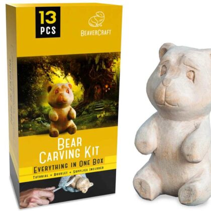 Dárková vyřezávací sada BeaverCraft DIY05 Medvěd - Bear Carving Kit