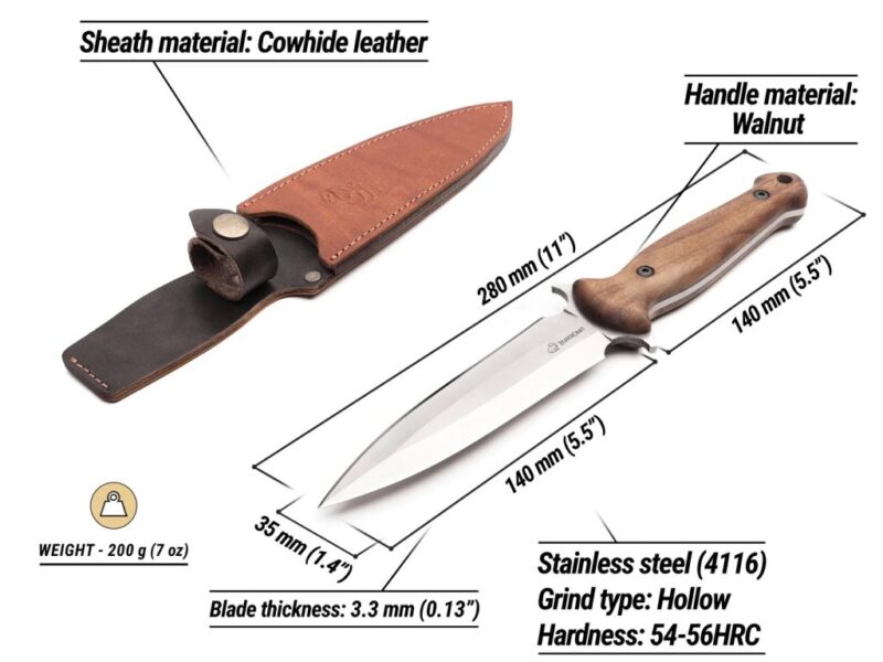 Dýka BeaverCraft Tactical Knife TLK2 X50CrMoV15 - Walnut - Image 3