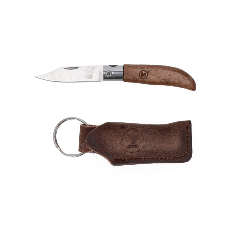 Kapesní nůž MAIN Mini Line clip point - Walnut s koženým pouzdrem 6101