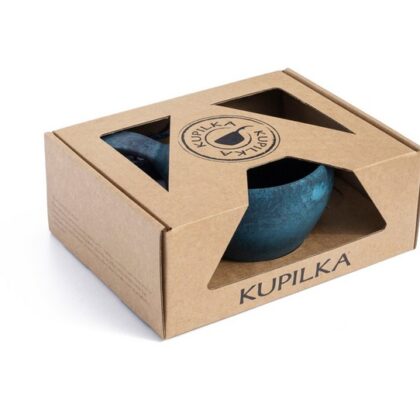 Kupilka dárková sada KUKSA 210 ml + talíř + čajová lžička - Blueberry (BLUE)