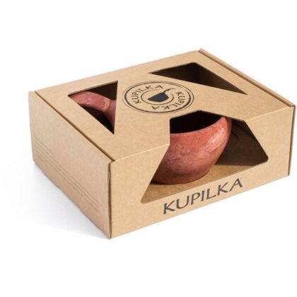 Kupilka dárková sada KUKSA 210 ml + talíř + čajová lžička - Cranberry (RED)