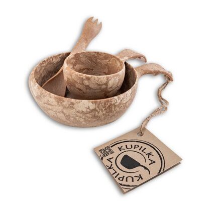 Kupilka Junior SET miska 330 ml + kuksa 120 ml + spork 165 - Original (BROWN)