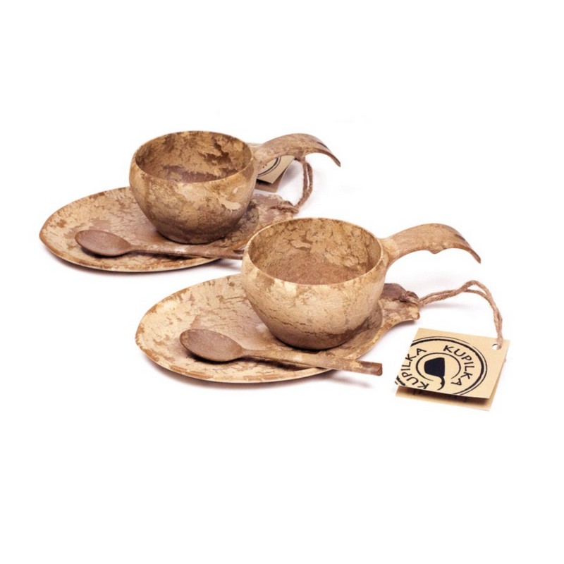 Kupilka Slow Down set - 2x KUKSA - 210 ml + 2x talíř + 2x čajová lžička - Kelo (BLACK) – Obrázok 2