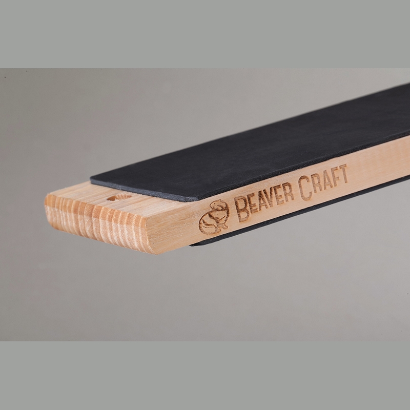 Obtahovací řemen + brusná pasta BeaverCraft LS1Р1 - Dual-Sided Leather Paddle Strop with P1 Polishing Compound – Obrázok 3