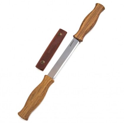 Řezbářský nůž BeaverCraft DK1S - Drawknife with Oak Handle in Leather Sheath