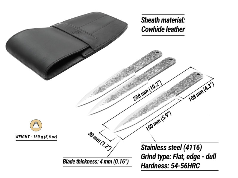 Sada kovaných vrhacích nožů BeaverCraft Throwing Knives TK_Set1 - 3 ks - Image 3