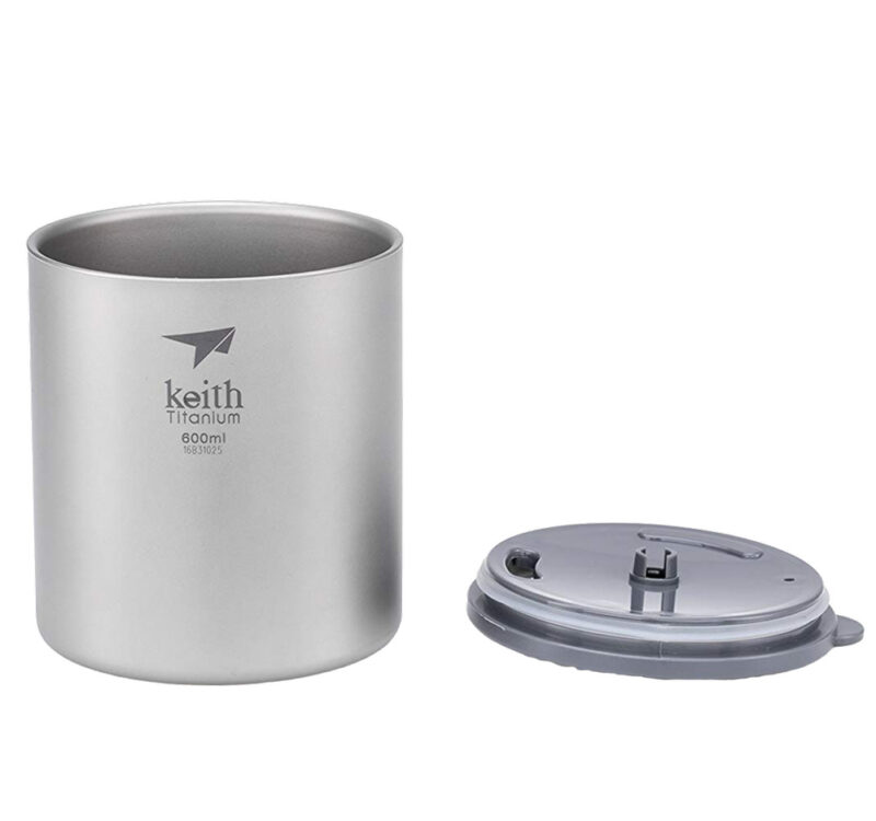 Titanový thermo hrnek s víčkem Keith Mug Double Wall 600 ml - silikonový uzávěr - Image 3