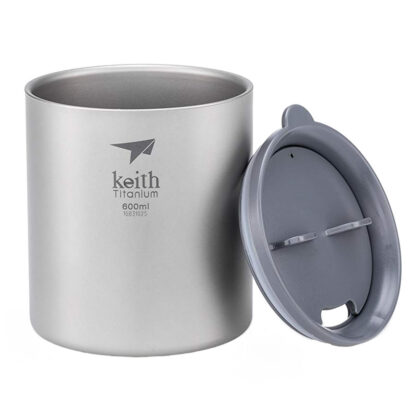 Titanový thermo hrnek s víčkem Keith Mug Double Wall 600 ml - silikonový uzávěr